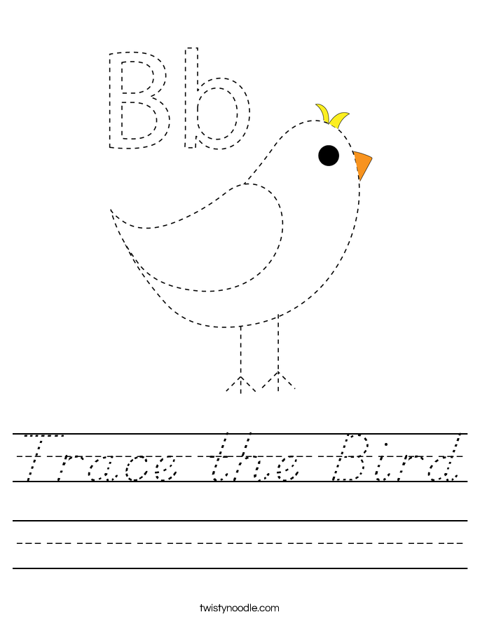 Trace the Bird Worksheet