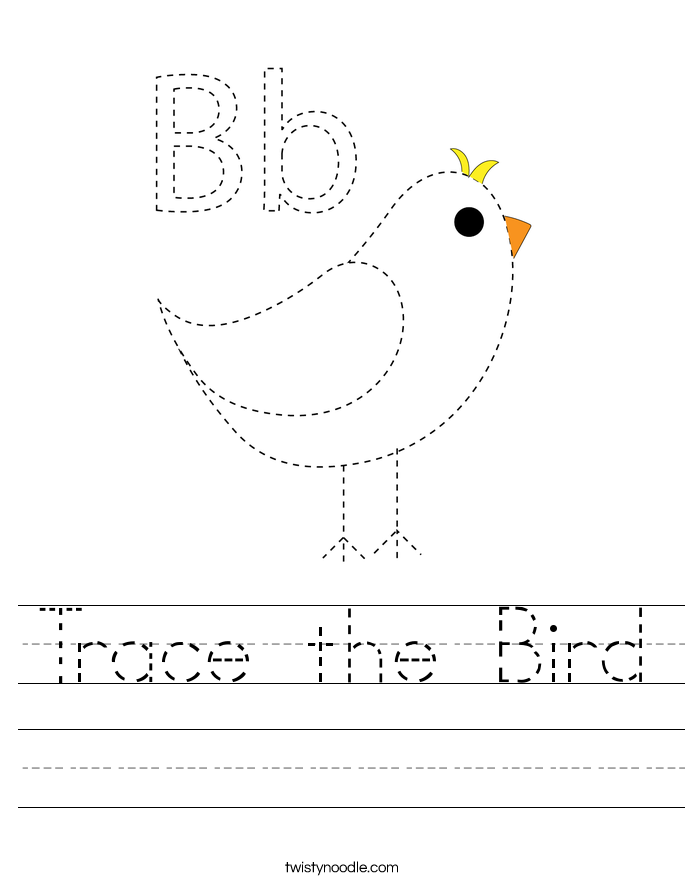 Trace the Bird Worksheet