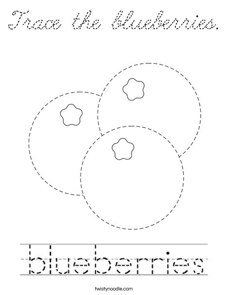 Trace the blueberries. Coloring Page
