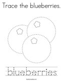Trace the blueberries Coloring Page
