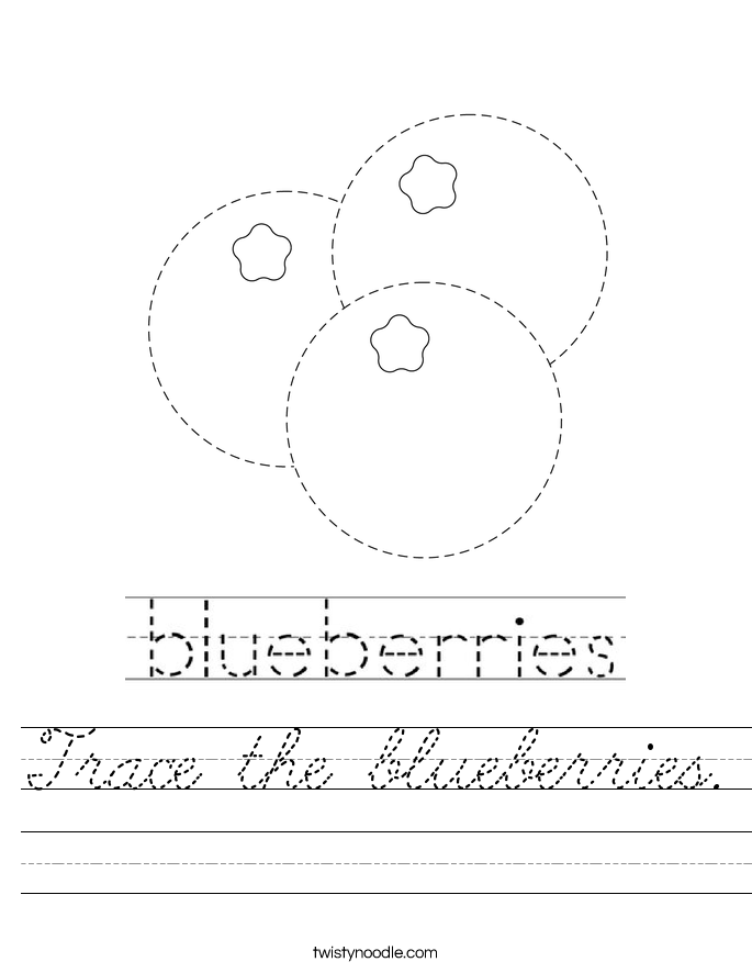 Trace the blueberries. Worksheet