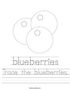 Trace the blueberries Handwriting Sheet