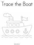 Trace the Boat Coloring Page