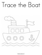 Trace the Boat Coloring Page