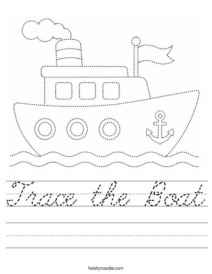 Trace the Boat Worksheet