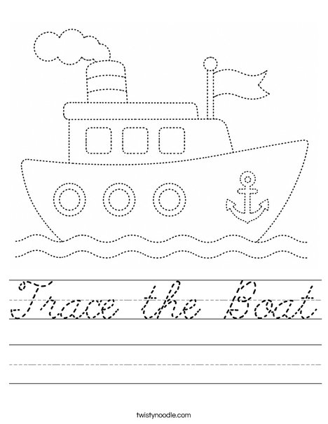 Trace the Boat Worksheet