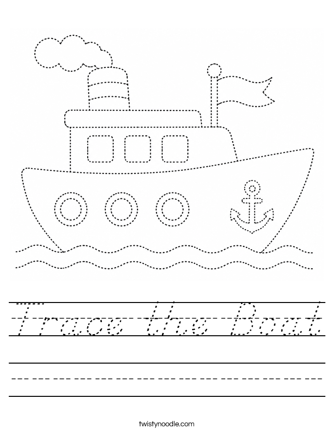 Trace the Boat Worksheet
