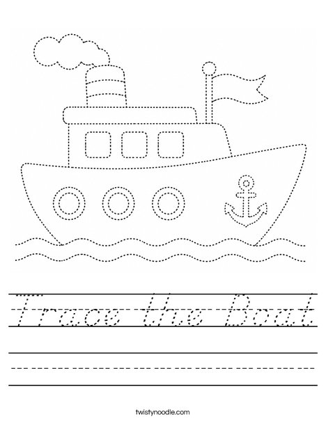 Trace the Boat Worksheet
