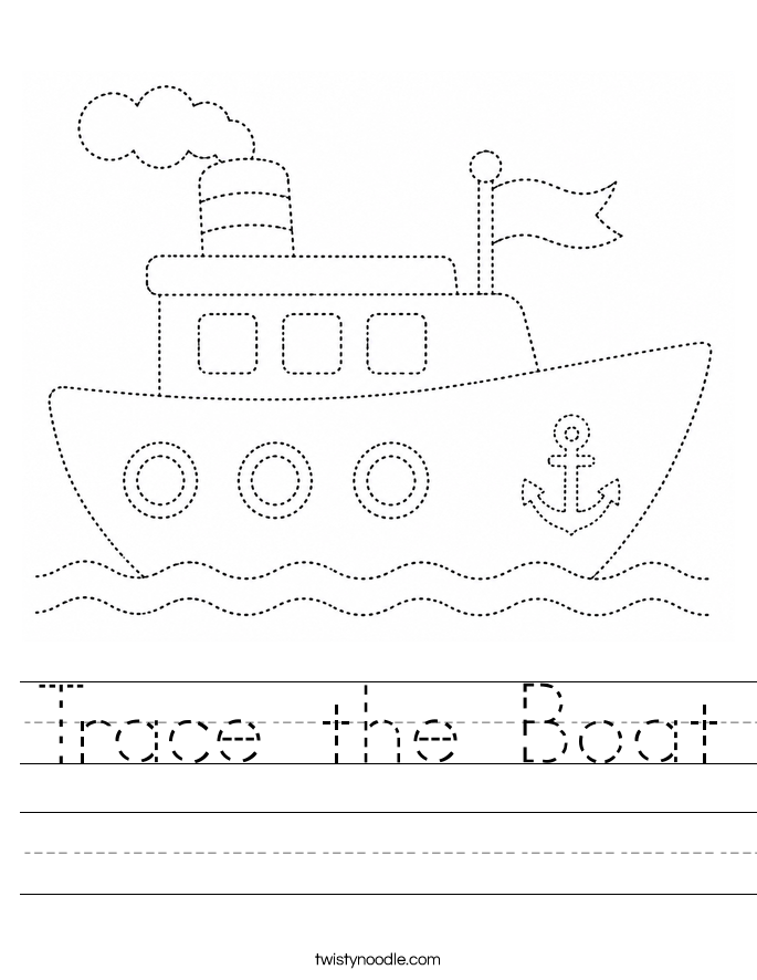 Trace the Boat Worksheet