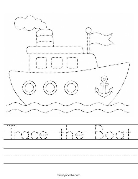 Trace the Boat Worksheet