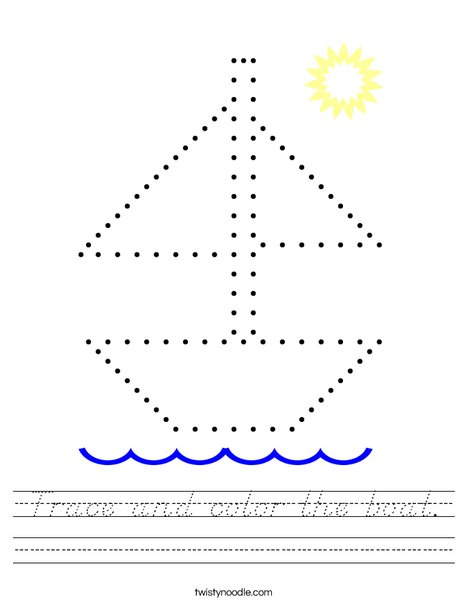 Trace the boat. Worksheet