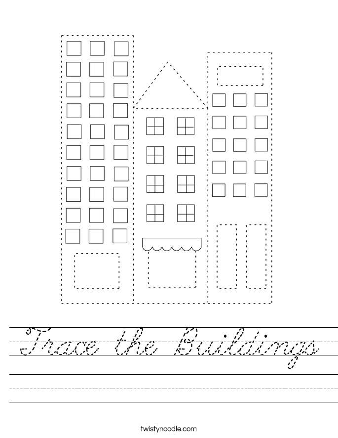 Trace the Buildings Worksheet