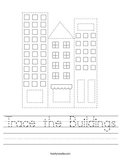 Trace the Buildings Worksheet