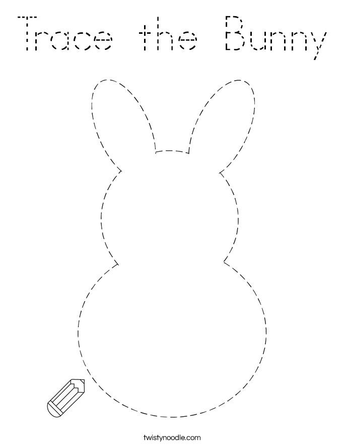 Trace the Bunny Coloring Page