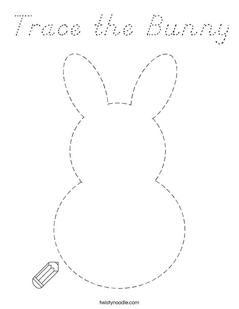 Trace the Bunny Coloring Page