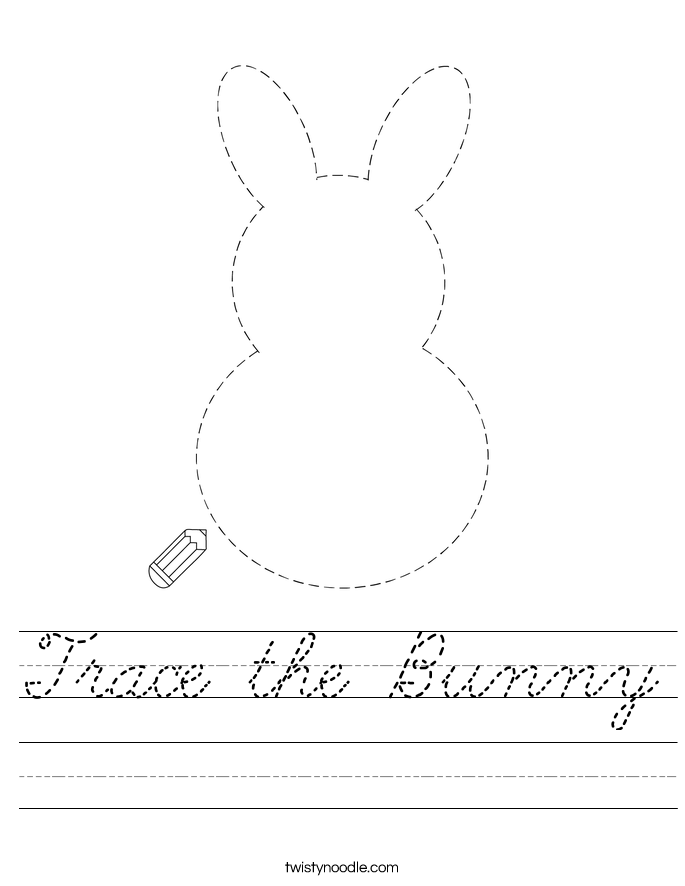 Trace the Bunny Worksheet