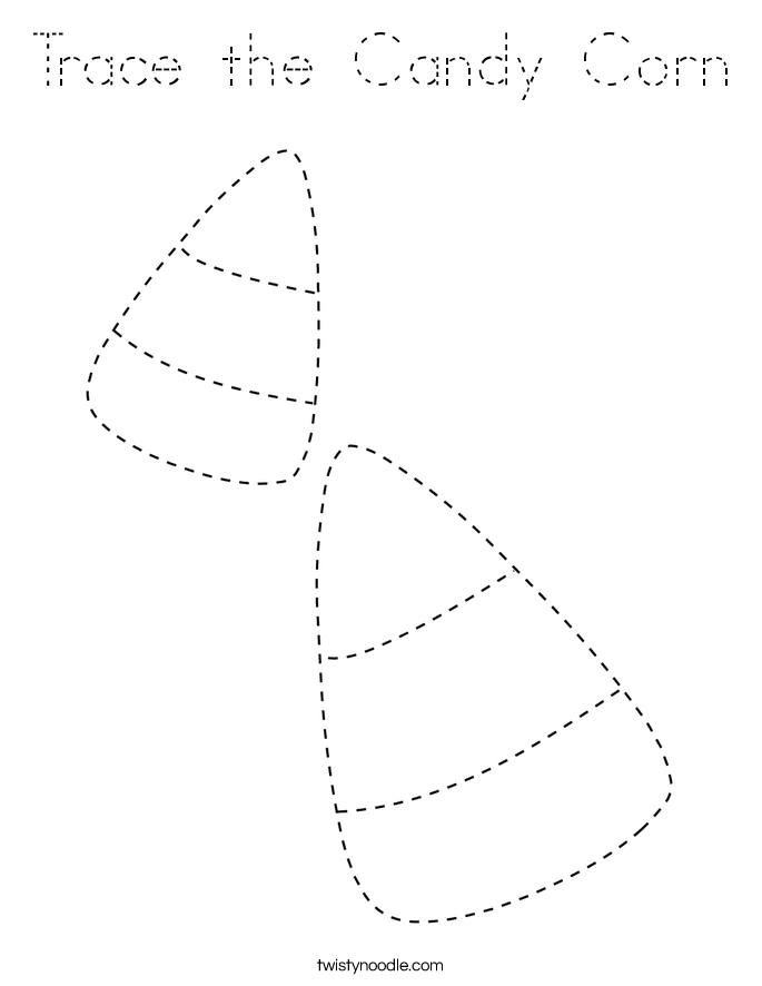 Trace the Candy Corn Coloring Page