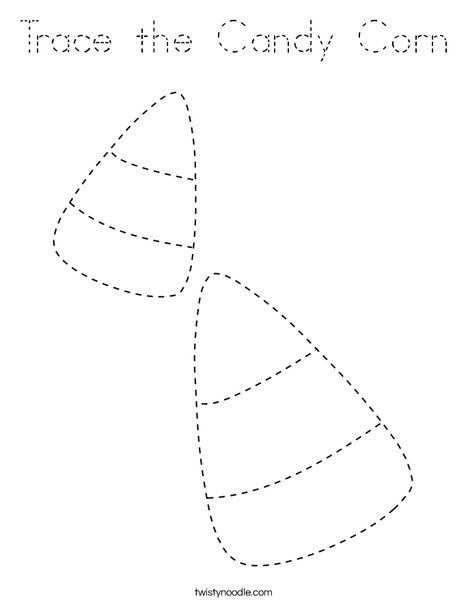 Trace the Candy Corn Coloring Page