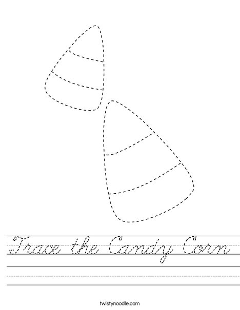 Trace the Candy Corn Worksheet
