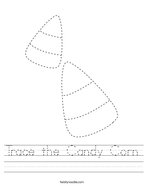 Trace the Candy Corn Handwriting Sheet