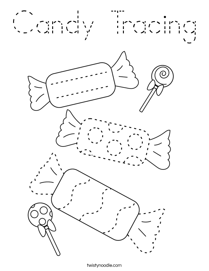 Candy Tracing Coloring Page