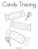 Candy Tracing Coloring Page