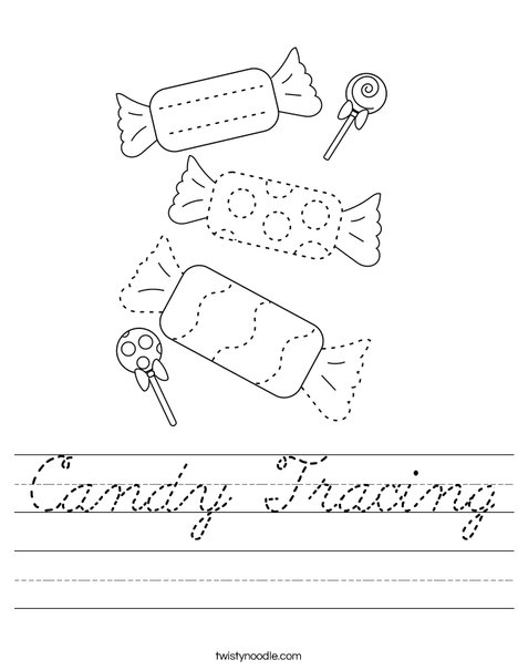 Trace the Candy Worksheet