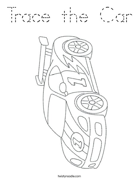 Trace the Car Coloring Page