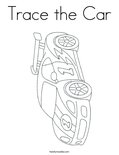 Trace the Car Coloring Page
