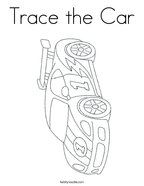 Trace the Car Coloring Page