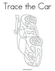Trace the Car Coloring Page