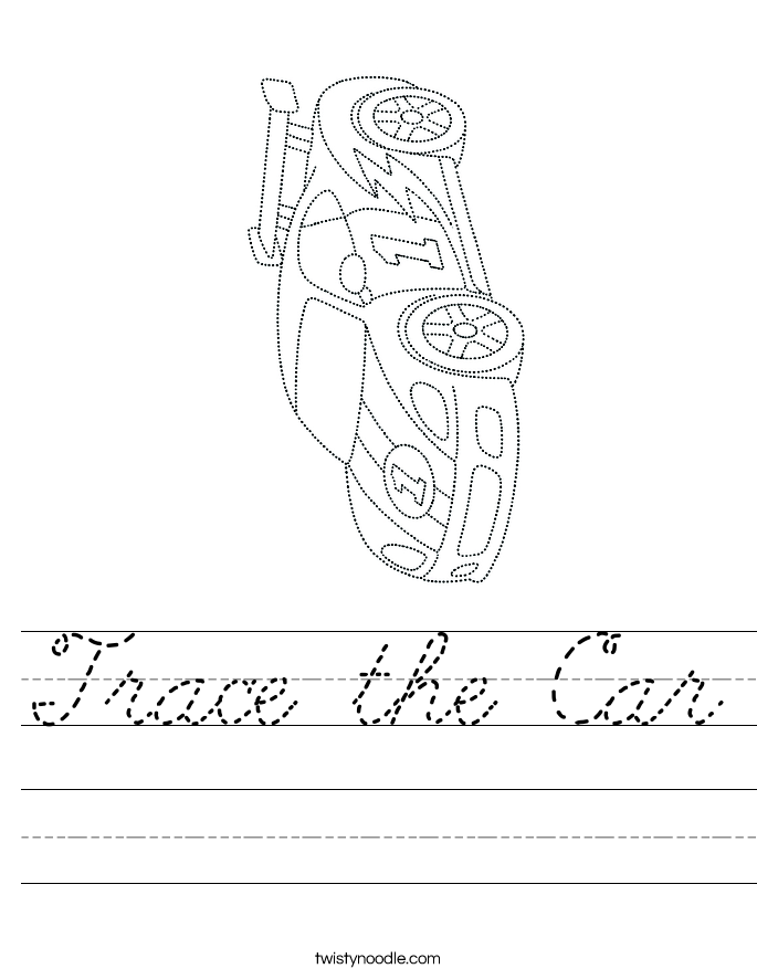Trace the Car Worksheet