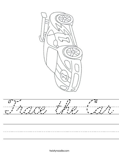 Trace the Car Worksheet