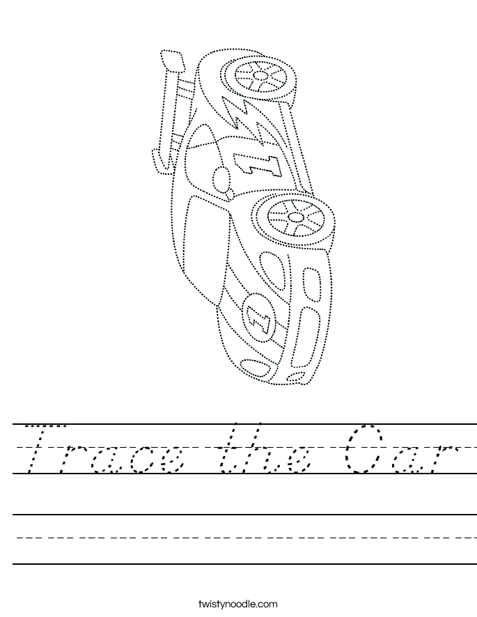 Trace the Car Worksheet