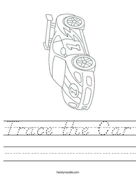 Trace the Car Worksheet