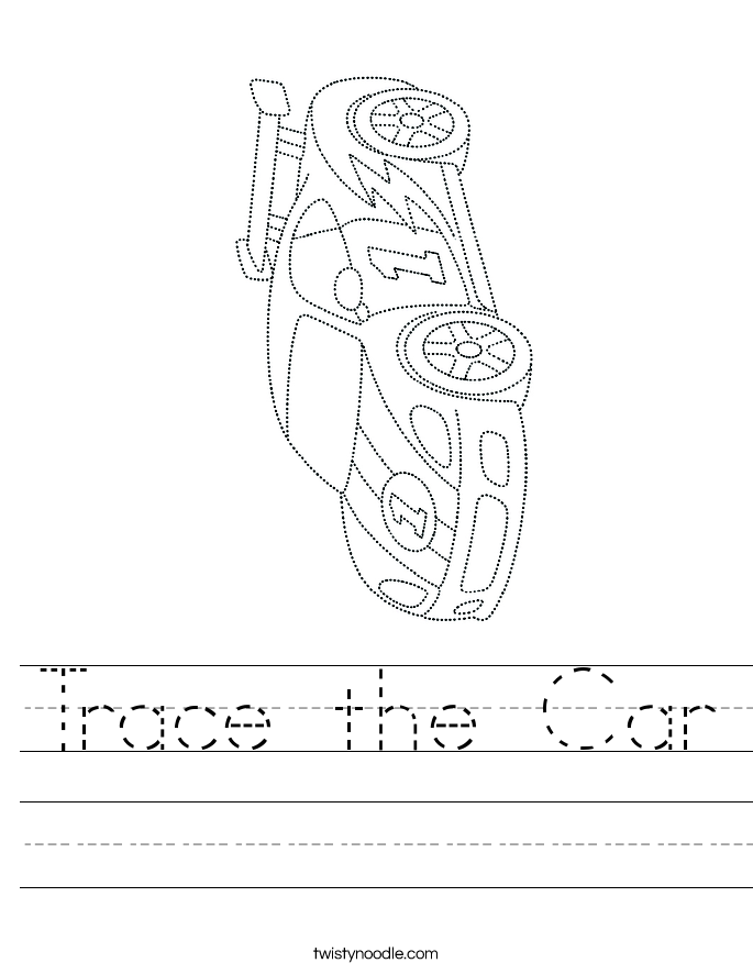 Trace the Car Worksheet