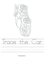 Trace the Car Handwriting Sheet