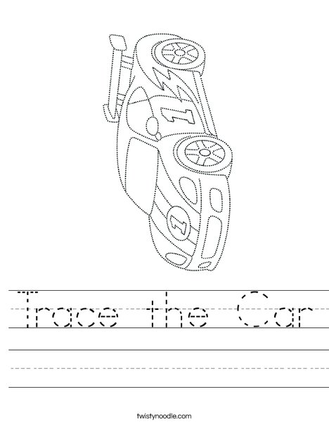 Trace the Car Worksheet
