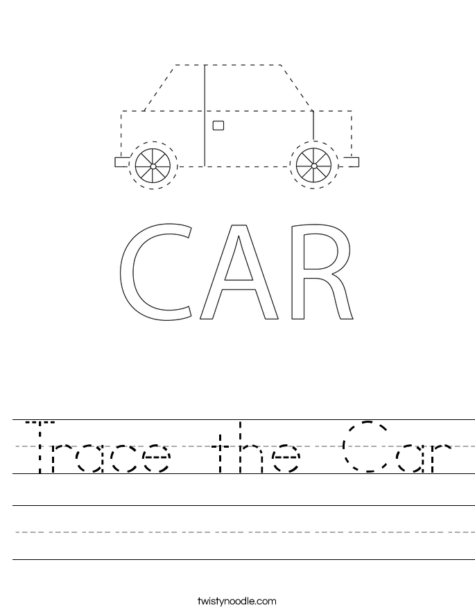 Trace the Car Worksheet