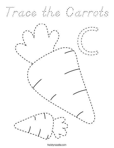 Trace the Carrots Coloring Page