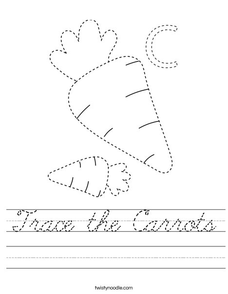 Trace the Carrots Worksheet