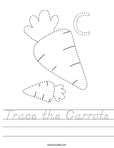 Trace the Carrots Worksheet