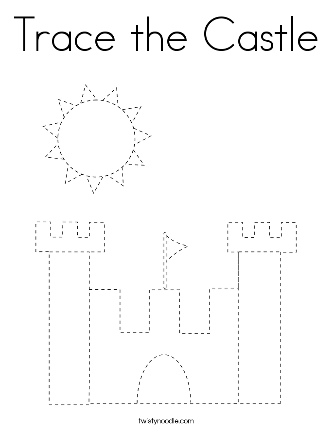 Trace the Castle Coloring Page