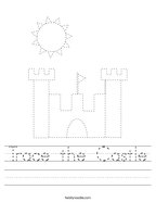 Trace the Castle Handwriting Sheet