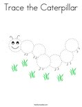 Trace the Caterpillar Coloring Page