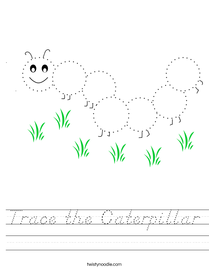Trace the Caterpillar Worksheet