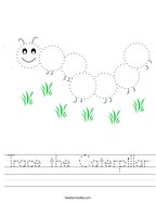 Trace the Caterpillar Handwriting Sheet
