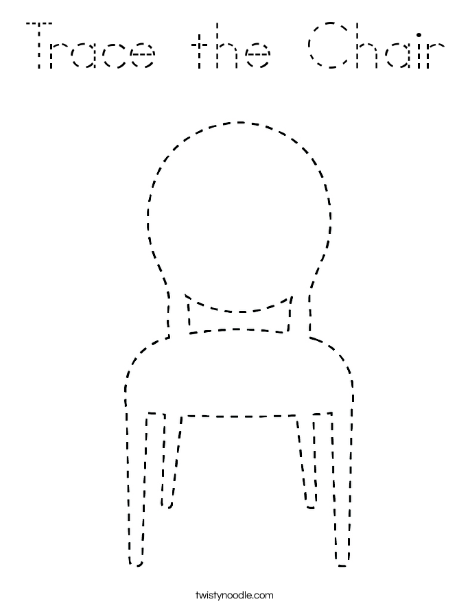 Trace the Chair Coloring Page