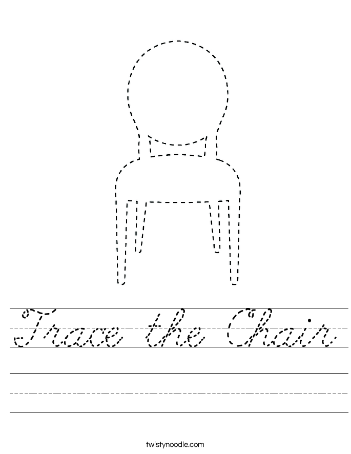 Trace the Chair Worksheet