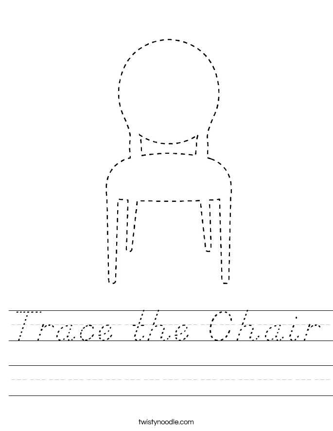 Trace the Chair Worksheet
